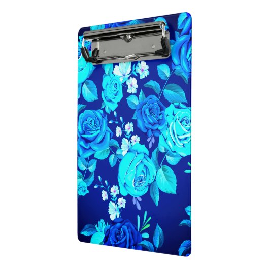Mini Porte-bloc Fleurs Rose bleu classique Motif-876 (Angle2)