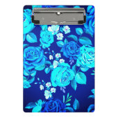 Mini Porte-bloc Fleurs Rose bleu classique Motif-876 (Devant)
