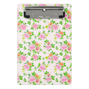 Mini Porte-bloc Fleurs Roses florales avec Motif Feuille vert