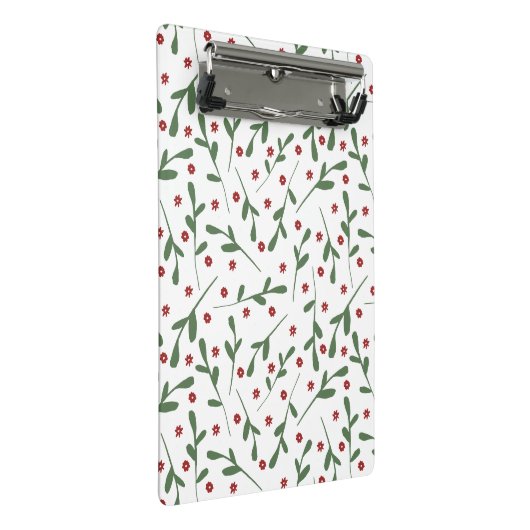 Mini Porte-bloc Fleurs rouges, motif feuille vert (Incliné)