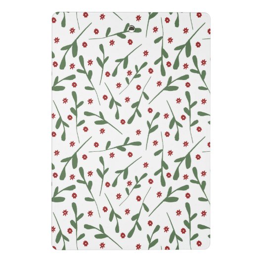 Mini Porte-bloc Fleurs rouges, motif feuille vert (Dos)