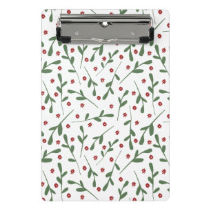 Mini Porte-bloc Fleurs rouges, motif feuille vert