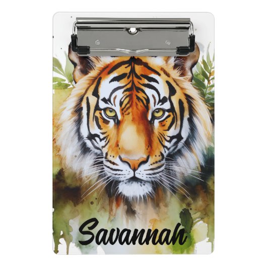 Mini Porte-bloc Fleurs Tiger Pastel Safari Aquarelle Savannah (Devant)