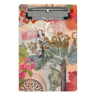 Mini Porte-bloc Fleurs Vintage Hula Coloré Hawaïen Tropical
