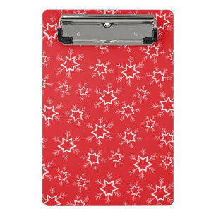 Mini Porte-bloc Flocons de neige, flocons de neige rouges et blanc