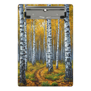 Mini Porte-bloc Forêt de bouleaux pittoresque en automne