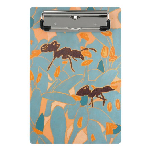 Mini Porte-bloc Fourmis avec fleurs bleues Flore australienne (Devant)