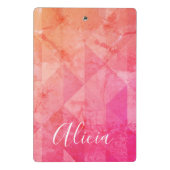 Mini Porte-bloc Fuchsia rose orange moderne aquarelle (Dos)
