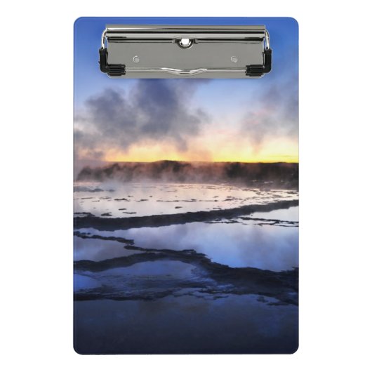 Mini Porte-bloc Fumée de geyser au coucher du soleil (Devant)