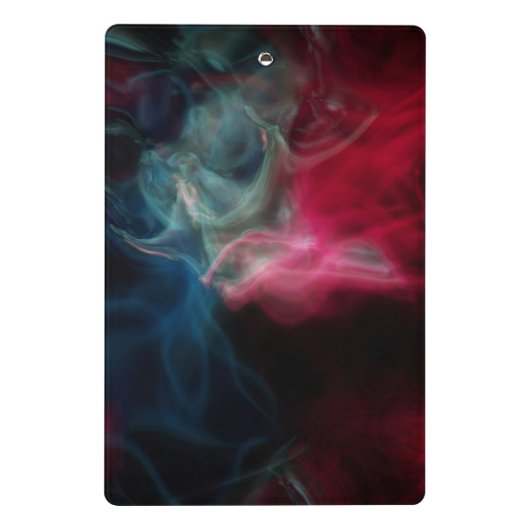 Mini Porte-bloc fumée rose et bleue abstraite (Dos)