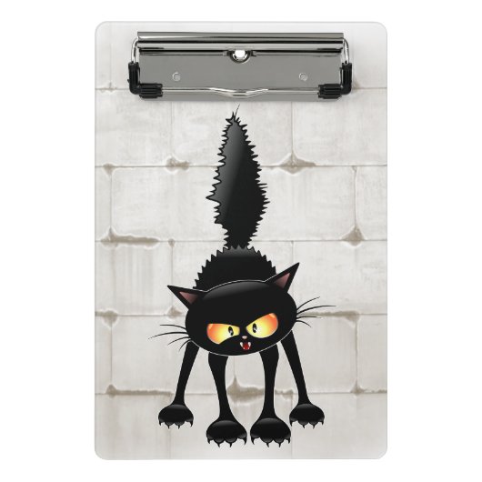Mini Porte-bloc Funny Fierce Black Cat Cartoon  (Devant)