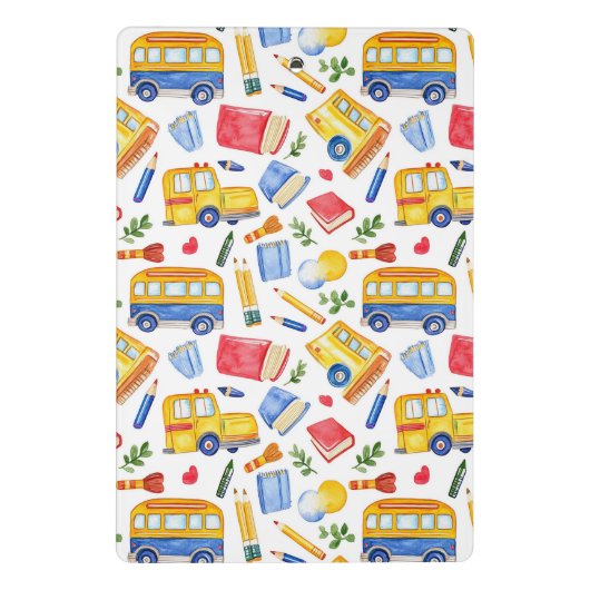 Mini Porte-bloc Funny School Bus Retourner À L'École Nom Motif (Dos)