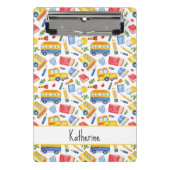 Mini Porte-bloc Funny School Bus Retourner À L'École Nom Motif (Devant)