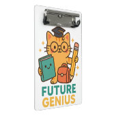 Mini Porte-bloc Future Genius - Cute Cat avec Essentials de l'écol (Incliné)