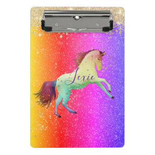 Mini Porte-bloc Glittery Rainbow Unicorn