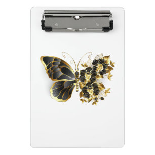 Mini Porte-bloc Gold flower Butterfly with Black Orchid
