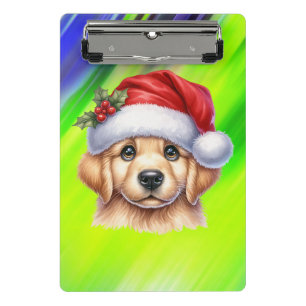 Mini Porte-bloc Golden Retriever Chien avec le Père Noël Style-825