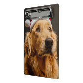 Mini Porte-bloc Golden retriever posant pour son Noël (Angle2)