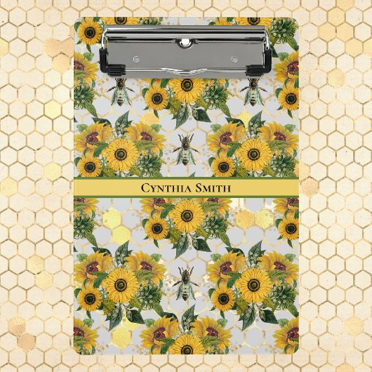 Mini Porte-bloc Golden Sunflowers Honeycomb et Royal Bee