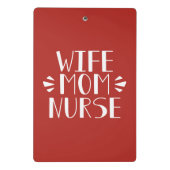 Mini Porte-bloc Graphique d'infirmière de maman d'épouse (Dos)