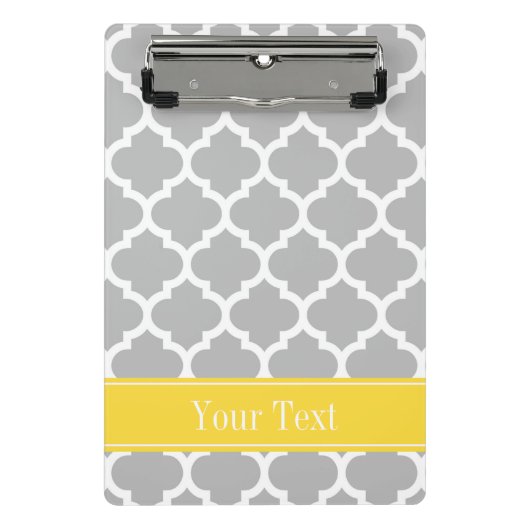 Mini Porte-bloc Gray White Moroccan #5 Pineapple Name Monogram (Devant)
