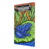 Mini Porte-bloc Grenouille brillante bleue tachetée sur Lily Pad h (Angle2)