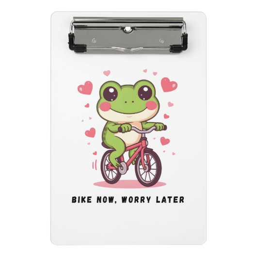Mini Porte-bloc Grenouille Mignonne à Vélo | Cadeau Drôle pour les (Devant)