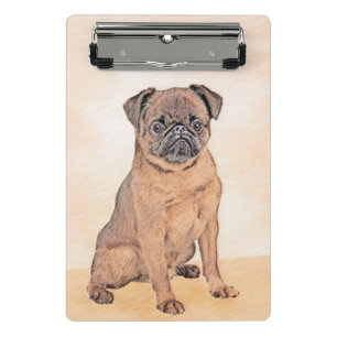 Mini Porte-bloc Griffon Bruxellois Poil Lisse Peinture Originale A