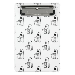 Mini Porte-bloc Halloween, Blancs Fantômes, Tricoter Ou Traiter, B