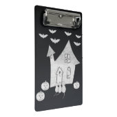 Mini Porte-bloc Halloween la nuit avec Haunted House, chauves-sour (Incliné)