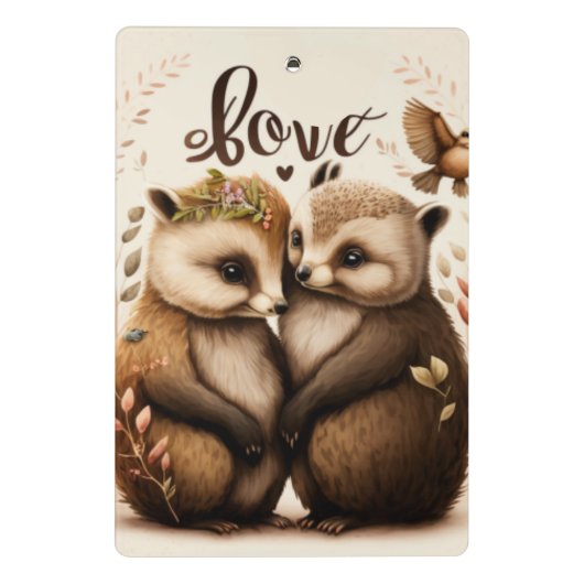 Mini Porte-bloc hérisson amoureux (Dos)