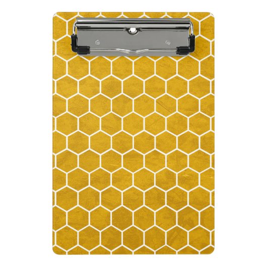 Mini Porte-bloc Hexagone Motif Hexagon Jaune (Devant)