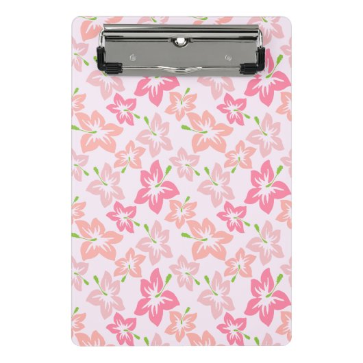 Mini Porte-bloc Hibiscus Rose, Fleurs Roses, Motif De Fleurs (Devant)