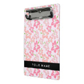 Mini Porte-bloc Hibiscus Rose, Fleurs Roses, Votre Nom (Angle2)