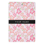 Mini Porte-bloc Hibiscus Rose, Fleurs Roses, Votre Nom (Dos)