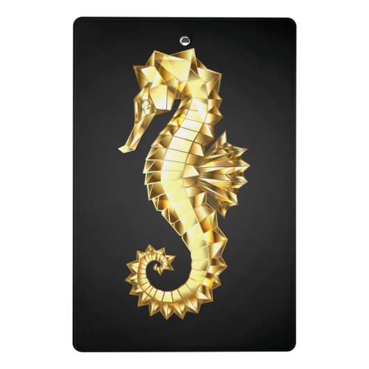 Mini Porte-bloc Hippocampe Polygonal Or (Dos)