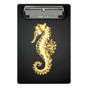 Mini Porte-bloc Hippocampe Polygonal Or