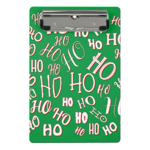 Mini Porte-bloc HO HO HO motif de texte de Noël blanc vert rouge
