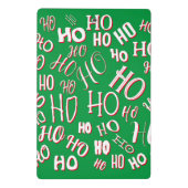 Mini Porte-bloc HO HO HO Texte de Noël motif blanc vert rouge (Dos)