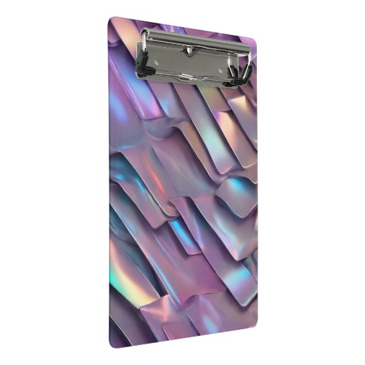 Mini Porte-bloc Holographie abstraite/iridescente futuriste (Incliné)