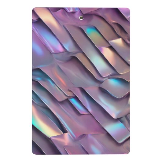 Mini Porte-bloc Holographie abstraite/iridescente futuriste (Dos)