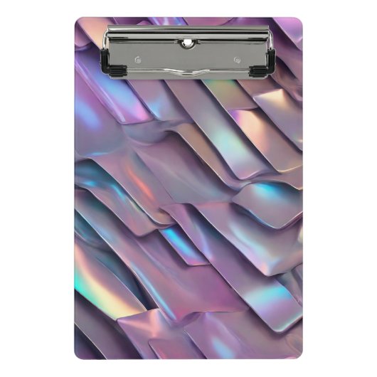Mini Porte-bloc Holographie abstraite/iridescente futuriste (Devant)