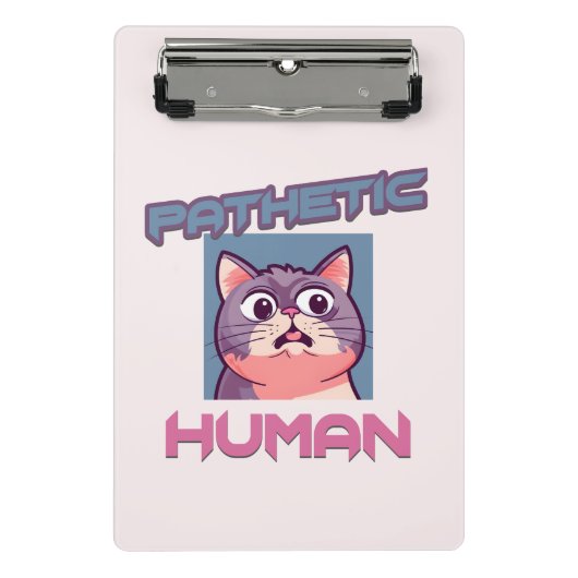 Mini Porte-bloc Homme pathétique - Drôle conception de chat (Devant)