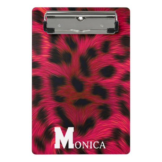 Mini Porte-bloc Hot Pink Leopard Print Faux (Devant)