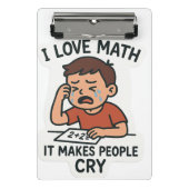 Mini Porte-bloc I Love Math - Drôle Sticker Cartoon (Devant)