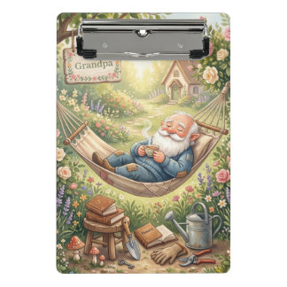 Mini Porte-bloc Illustration aquarelle cosy d'un gnome endormi