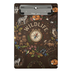 Mini Porte-bloc "Illustration d'aventure forestière faunique"