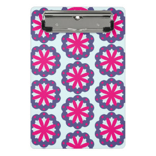Mini Porte-bloc Illustration de formes florales violettes et roses