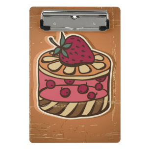 Mini Porte-bloc Illustration de gâteau dans le rétro style