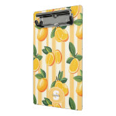 Mini Porte-bloc Impression botanique de citron jaune sur rayures c (Angle2)